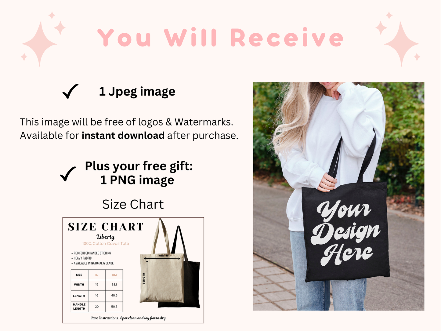 Liberty Tote Mockup - Editable Black Bag Template with Realistic Shopper Photo