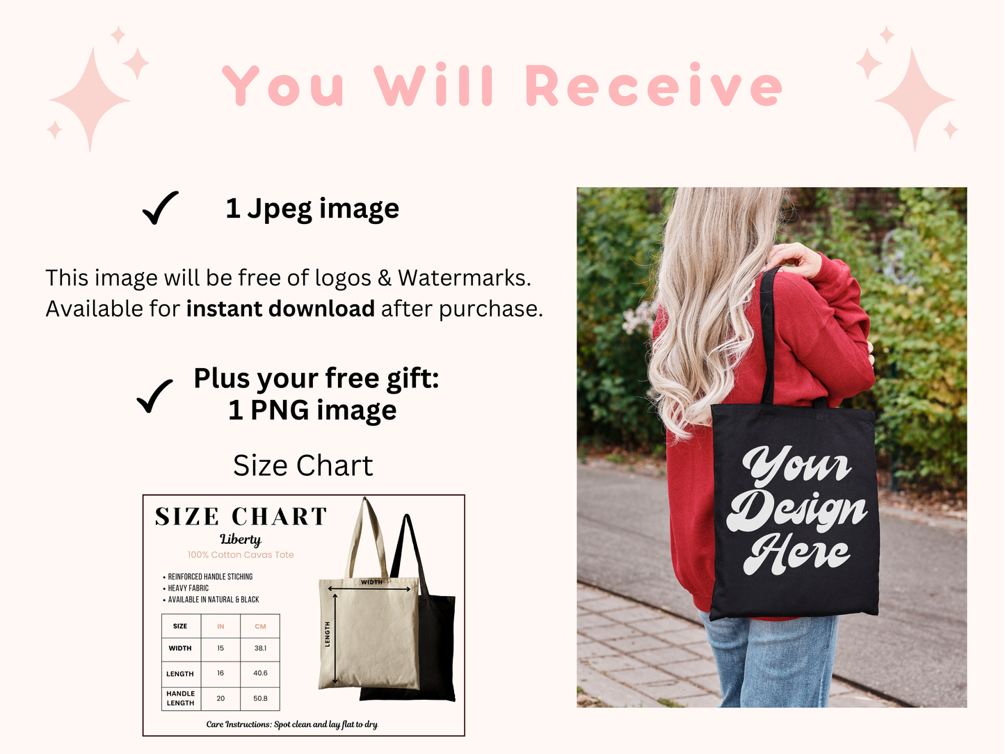 Liberty Tote Mockup - Realistic Black Tote Design with Editable Shopper Bag and Boho Lifestyle Image