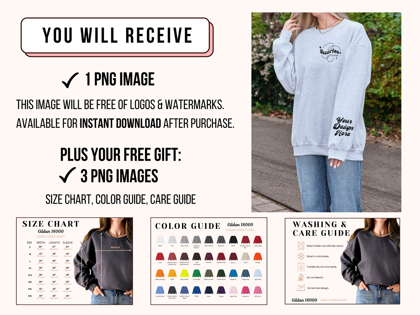 Gildan 18000 Sport Grey Mockup - Versatile Crewneck Sweatshirt for Custom Designs