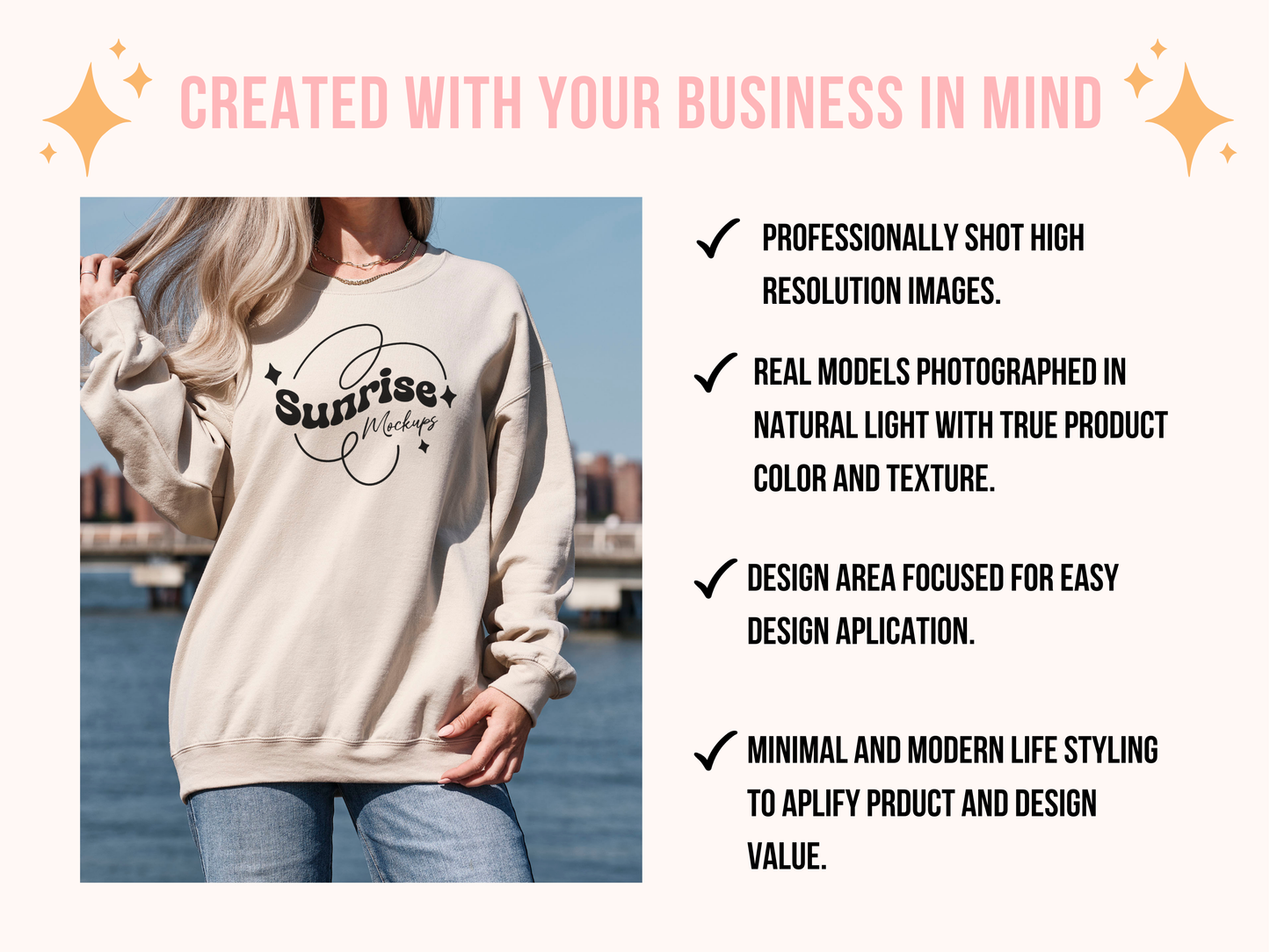 Sand Gildan 18000 Crewneck Mockup - Neutral Sweatshirt for Print-on-Demand Designs