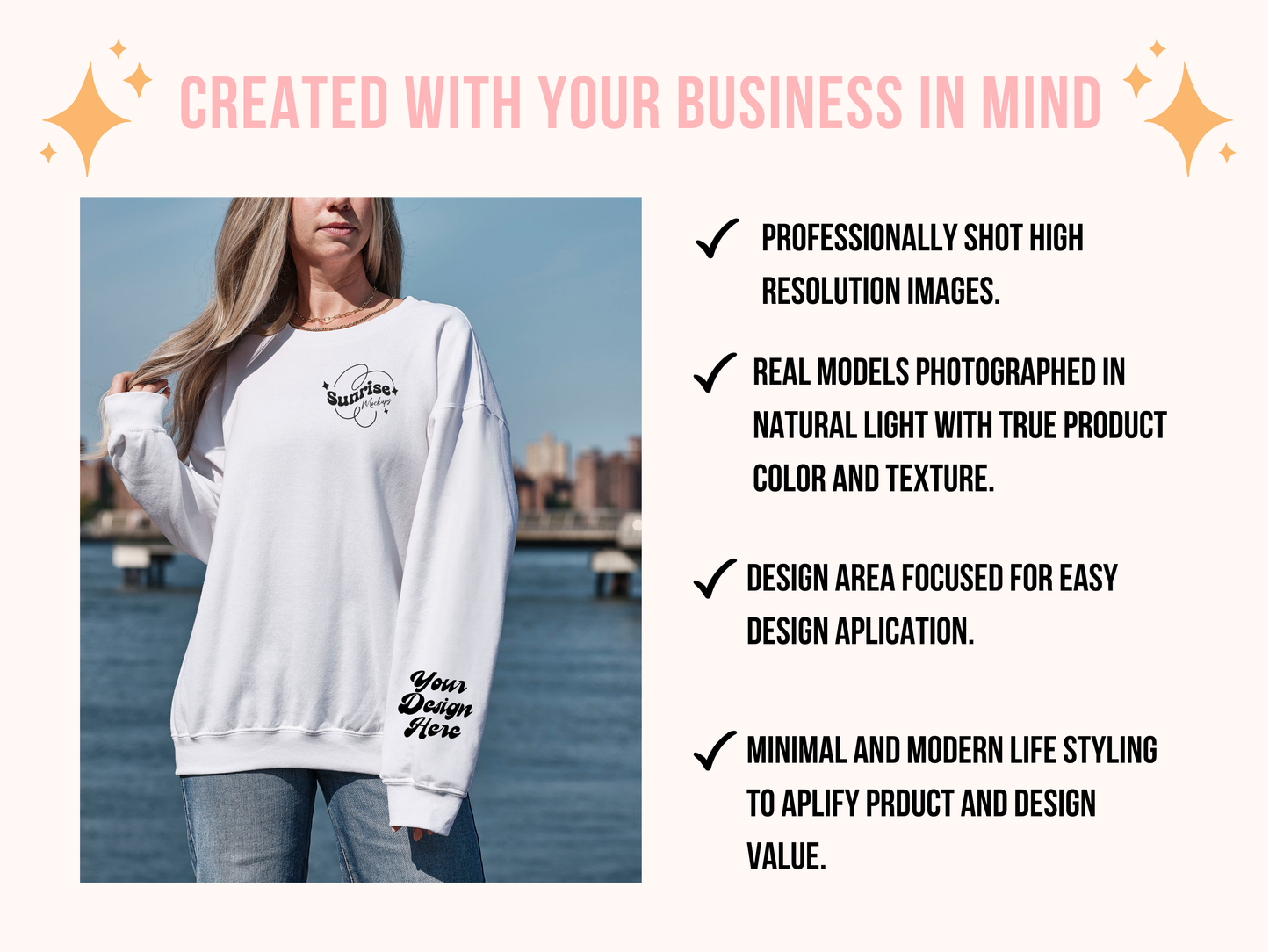 Classic White Gildan 18000 Mockup - Clean Crewneck Sweatshirt for Print-on-Demand Showcases
