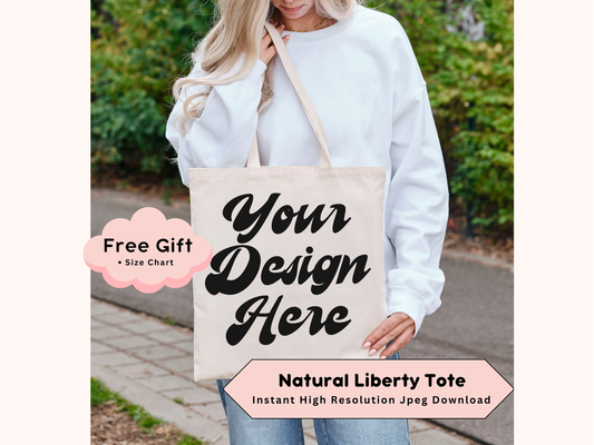 Canvas Bag Mockup - Customizable Market Bag Photo with Editable Boho Tote Design and Natural Shopper Image