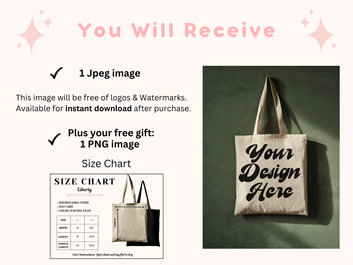 Canvas Tote Mockup - Simple Liberty Bag with Natural Lifestyle Shopper Photo and Editable Tote Design