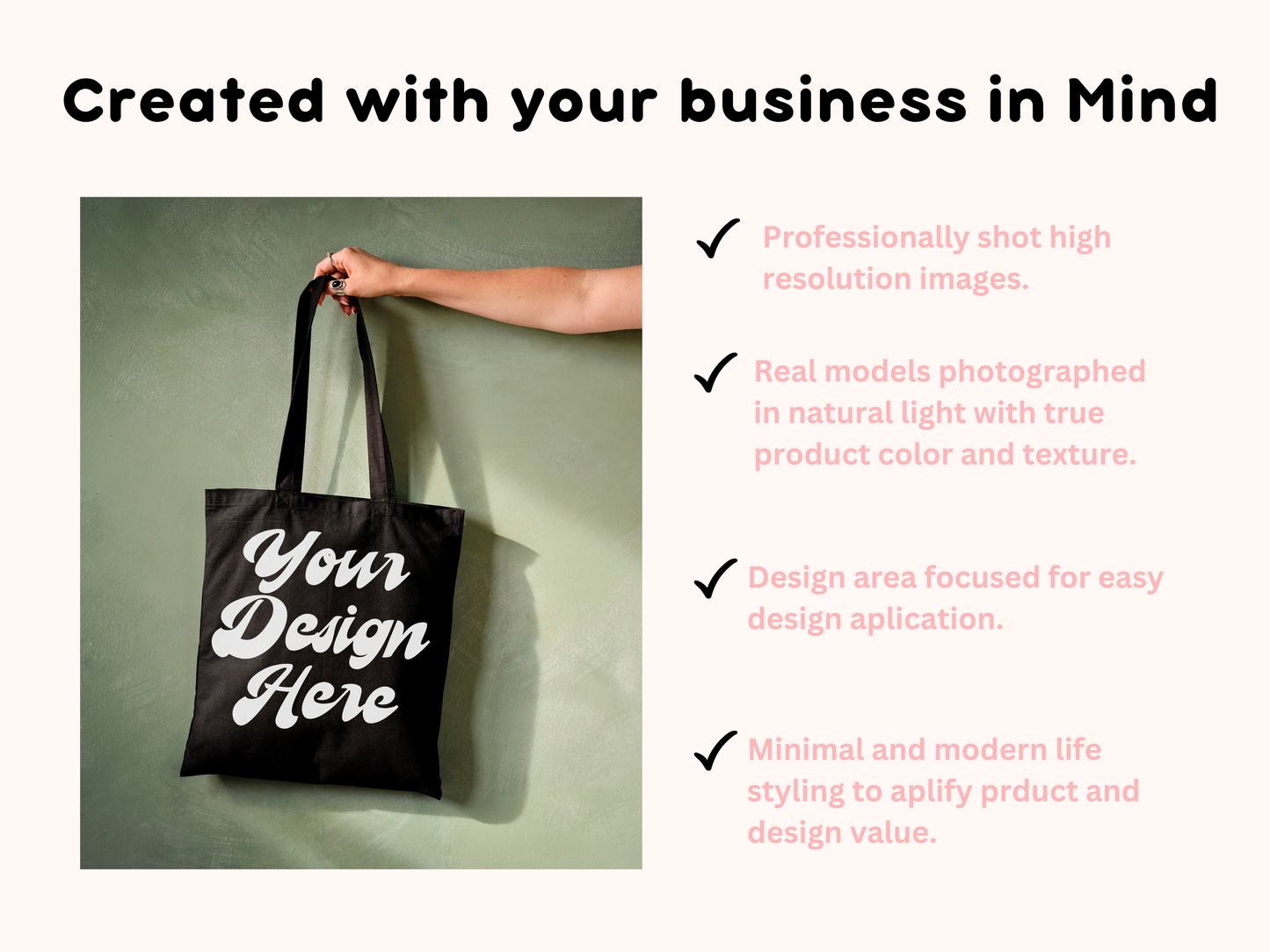 Black Liberty Tote Mockup - Simple and Trendy Shopper Bag Editable Market Bag Lifestyle Image