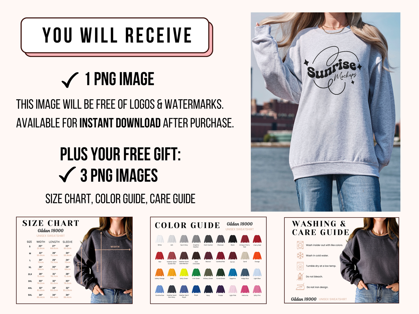 Sport Grey Crewneck Sweatshirt Mockup - Gildan 18000 for Minimalist Custom Apparel Displays